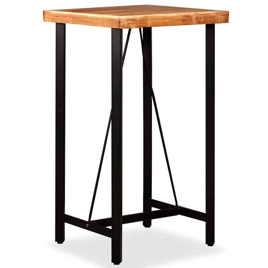 Bar Set 3 Pieces Solid Acacia Wood and Genuine Leather