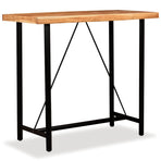Bar Set 5 Pieces Solid Acacia Wood and Genuine Leather