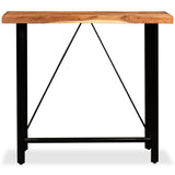 Bar Set 5 Pieces Solid Wood Acacia and Genuine Leather - Side View