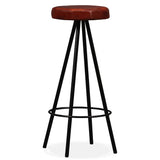 Bar Set 5 Pieces Solid Wood Acacia and Genuine Leather