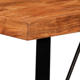 Bar Set 5 Pieces Solid Wood Acacia. Genuine Leather & Canvas - Top-Down View