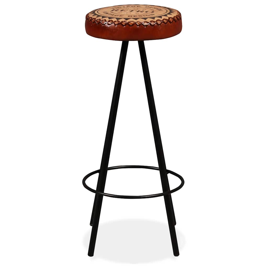 Bar Set 9 Pieces Solid Acacia Wood, Genuine Leather & Canvas