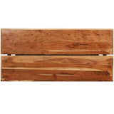 Bar Set 9 Pieces Solid Acacia Wood, Genuine Leather & Canvas - Top-Down View