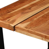 Bar Set 9 Pieces Solid Acacia Wood, Genuine Leather & Canvas - 45-Degree Angle