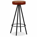 Bar Set 9 Pieces Solid Acacia Wood, Genuine Leather & Canvas