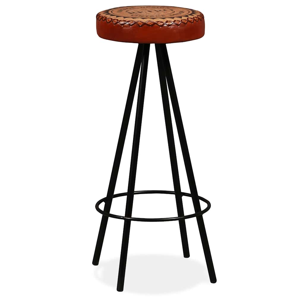 Bar Set 9 Pieces Solid Acacia Wood, Genuine Leather & Canvas