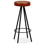 Bar Set 9 Pieces Solid Acacia Wood, Genuine Leather & Canvas