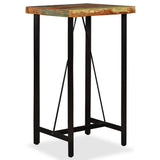 Bar Set 3 Pieces Solid Wood Reclaimed and Genuine Leather