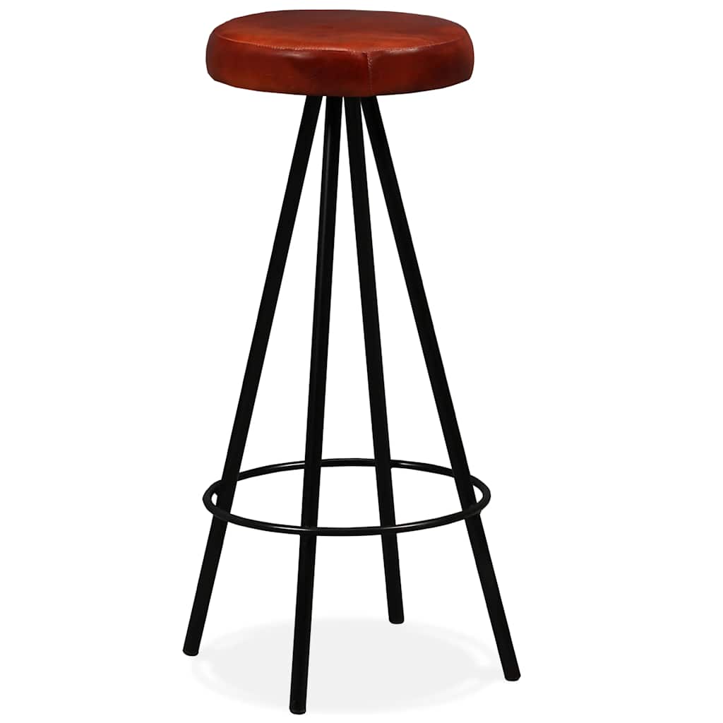 Bar Set 3 Pieces Solid Wood Reclaimed and Genuine Leather