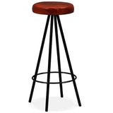 Bar Set 3 Pieces Solid Wood Reclaimed and Genuine Leather