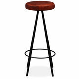 Bar Set 3 Pieces Solid Reclaimed Wood and Genuine Leather - Low Angle