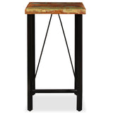Bar Set 3 Pieces Solid Wood Reclaimed and Genuine Leather - Side View