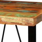 Bar Set 3 Pieces Solid Wood Reclaimed and Genuine Leather
