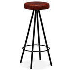 Bar Set 3 Pieces Solid Reclaimed Wood and Genuine Leather