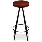 Bar Set 5 Pieces Solid Reclaimed Wood and Genuine Leather