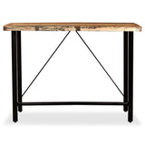 Bar Set 7 Pieces Solid Reclaimed Wood and Genuine Leather