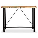 Bar Set 7 Pieces Solid Reclaimed Wood and Genuine Leather