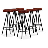Bar Set 7 Pieces Solid Reclaimed Wood and Genuine Leather