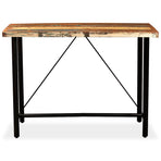 Bar Set 7 Pieces Solid Reclaimed Wood and Genuine Leather