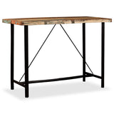 Bar Set 7 Pieces Solid Reclaimed Wood and Genuine Leather