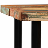 Bar Set 7 Pieces Solid Reclaimed Wood and Genuine Leather