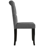 Dining Chairs 6 pcs Dark Grey Fabric - Side View