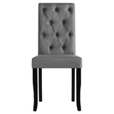 Dining Chairs 6 pcs Dark Grey Fabric - Top-Down View