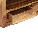 TV Cabinet Solid Acacia Wood 80x30x40 cm - Close-Up Angle