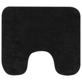 Bathroom Mat Set 3 Pieces Fabric Anthracite - Side View