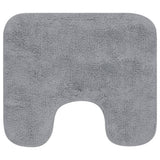 Bathroom Mat Set 3 Pieces Fabric Grey - Side View