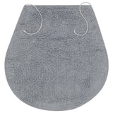 Bathroom Mat Set 3 Pieces Fabric Grey - Top-Down View