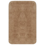 Bathroom Mat Set 3 Pieces Fabric Beige