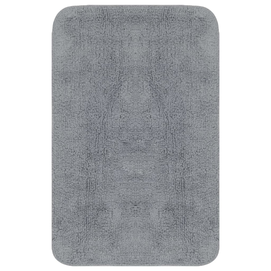 Bathroom Mat Set 2 Pieces Fabric Grey