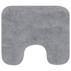Bathroom Mat Set 2 Pieces Fabric Grey