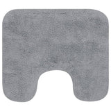 Bathroom Mat Set 2 Pieces Fabric Grey - Side View