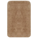 Bathroom Mat Set 2 Pieces Fabric Beige