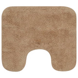 Bathroom Mat Set 2 Pieces Fabric Beige - Side View