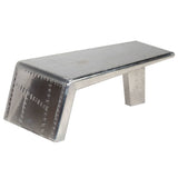 Aviator Coffee Table Aluminium Vintage Aircraft Airman Style - Close-Up Angle