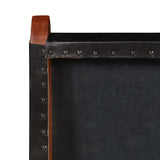 Folding Relaxing Chair Black Real Leather - Low Angle