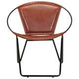 Chair Brown Real Leather - Front View