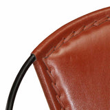Chair Brown Real Leather - 45-Degree Angle