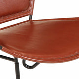 Chair Brown Real Leather - Rear View