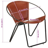 Chair Brown Real Leather - Extra Image