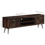 TV Cabinet Solid Reclaimed Wood 140x30x45 cm - Extra Image