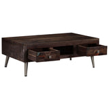 Coffee Table Solid Reclaimed Wood 100x60x35 cm - Side View