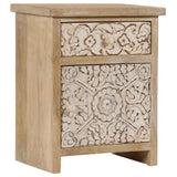 Bedside Table Solid Mango Wood 40x30x50 cm
