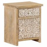 Bedside Table Solid Mango Wood 40x30x50 cm - Extra Image
