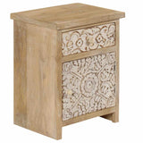 Bedside Table Solid Mango Wood 40x30x50 cm - Top-Down View