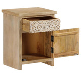 Bedside Table Solid Mango Wood 40x30x50 cm