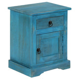 Bedside Table Solid Mango Wood 40x30x50 cm Blue